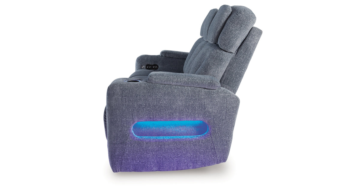 Studio Cave Power Reclining Sofa and Loveseat in Steel from Ashley - Luna Furniture