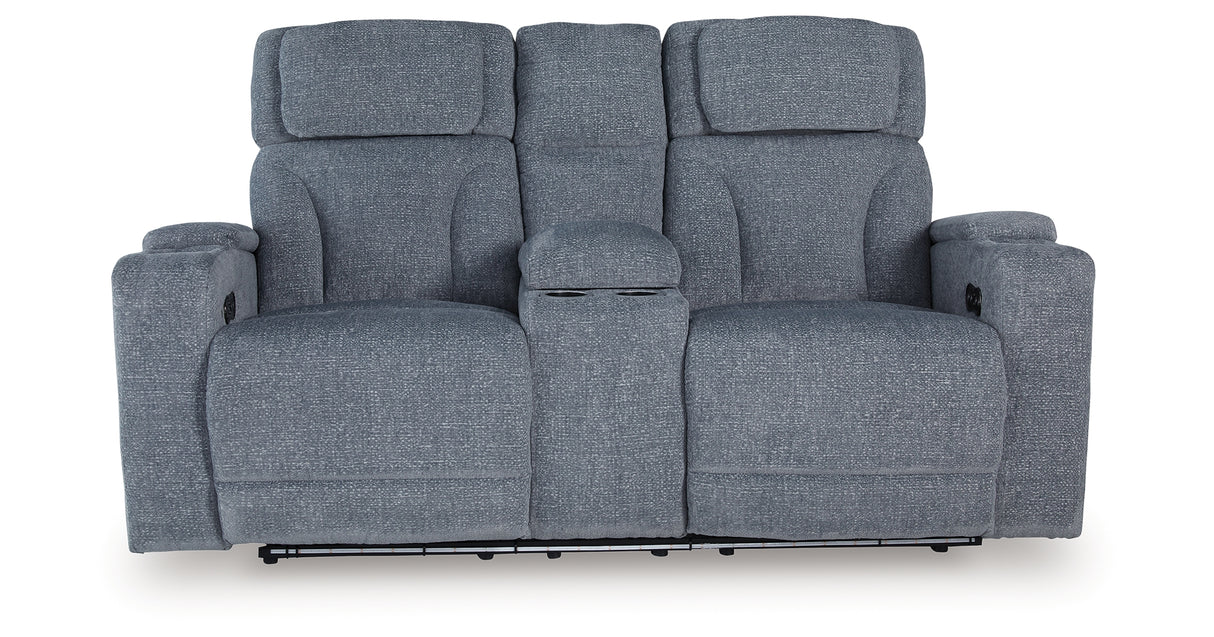 Studio Cave Power Reclining Sofa and Loveseat in Steel from Ashley - Luna Furniture