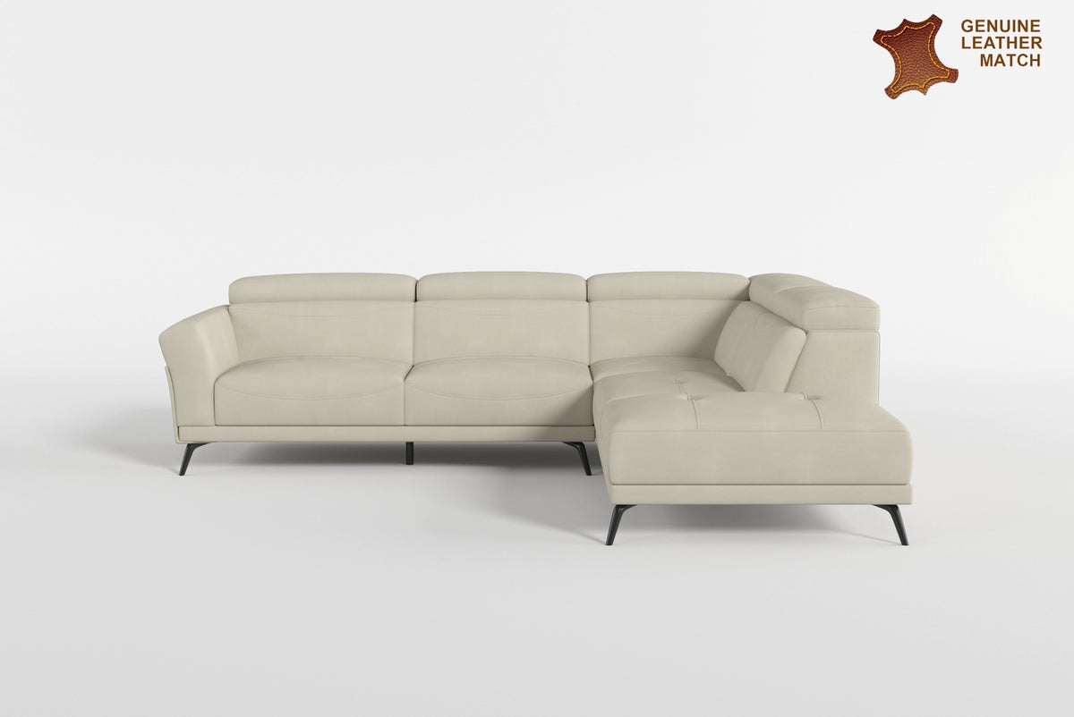 Giselle Blue Leather 2-Piece Sectional with Right Chaise from Homelegance - Luna Furniture