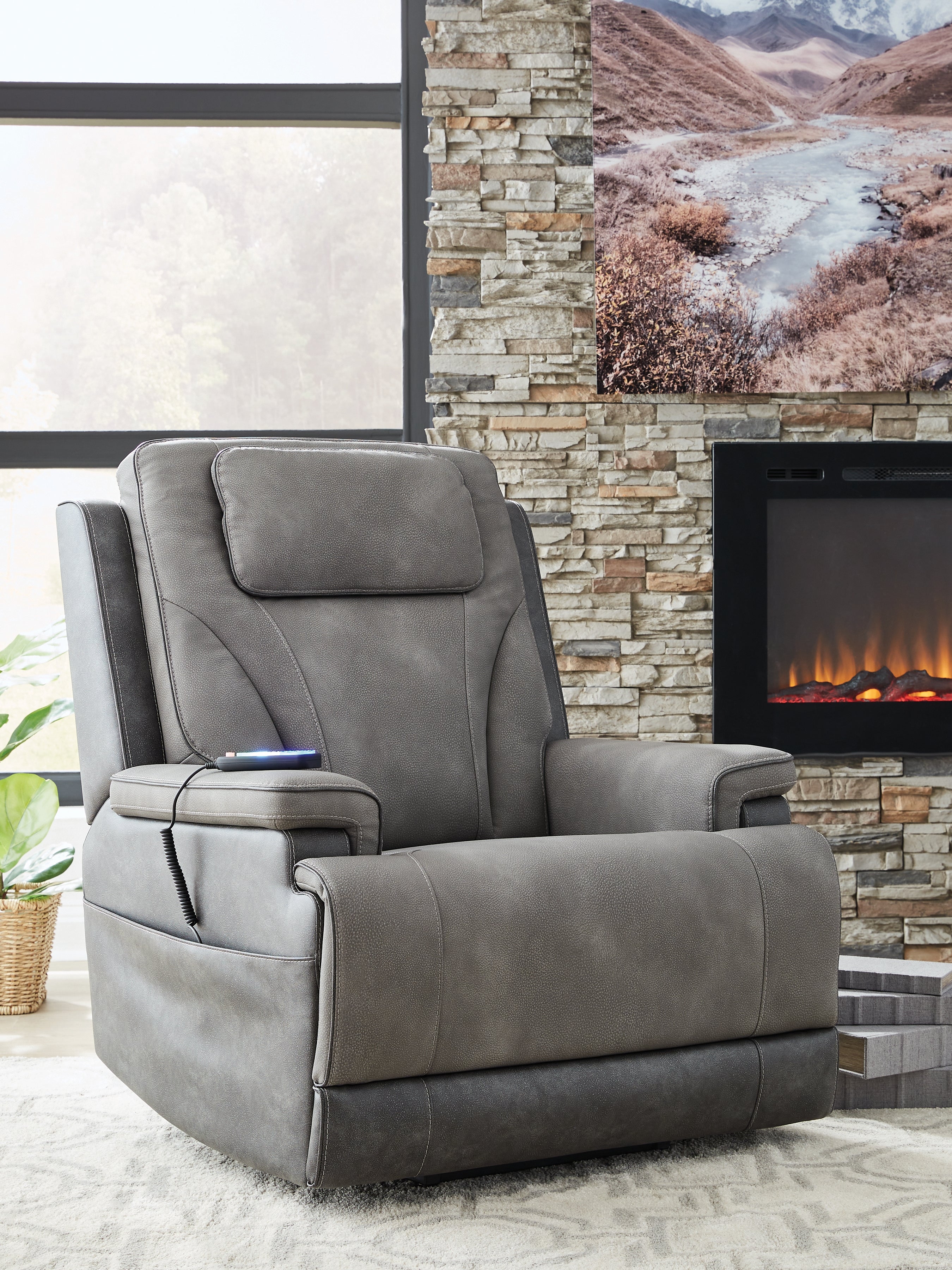 4Z-Peaceful Pause Slate Power Lift Recliner – Luna Furniture