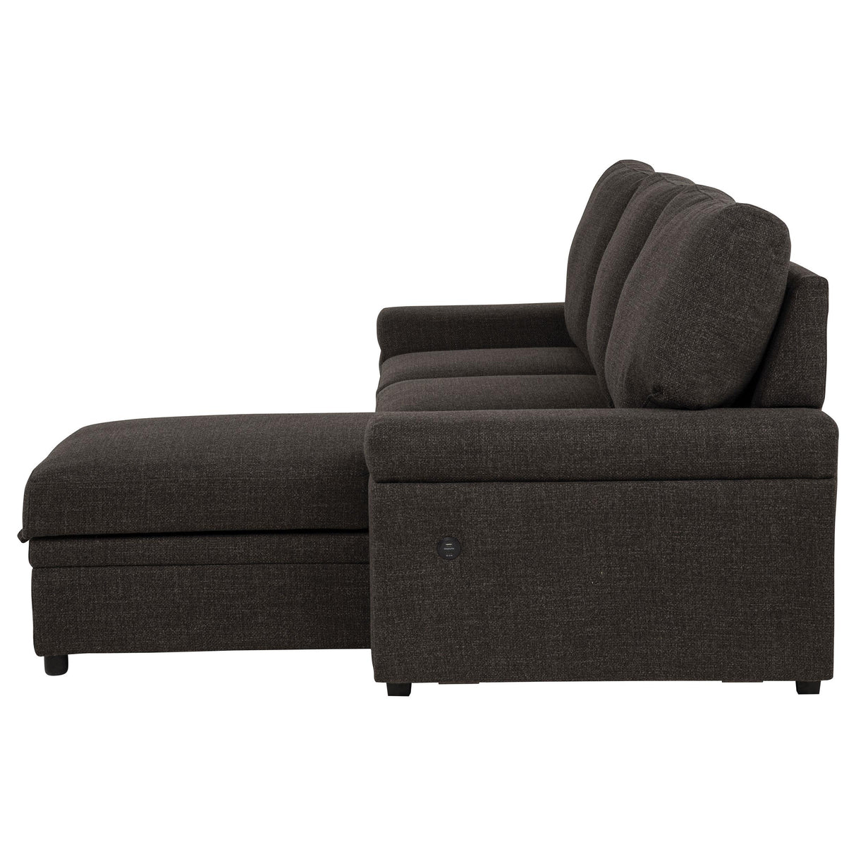 Demko Brown Sleeper Sectional Sofa with Speaker and Storage Chaise from Coaster - Luna Furniture
