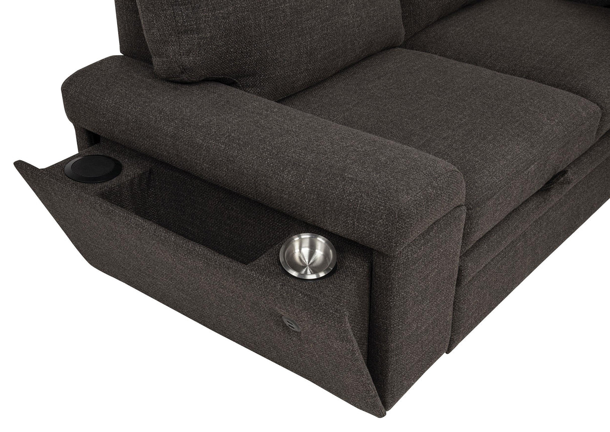 Demko Brown Sleeper Sectional Sofa with Speaker and Storage Chaise from Coaster - Luna Furniture
