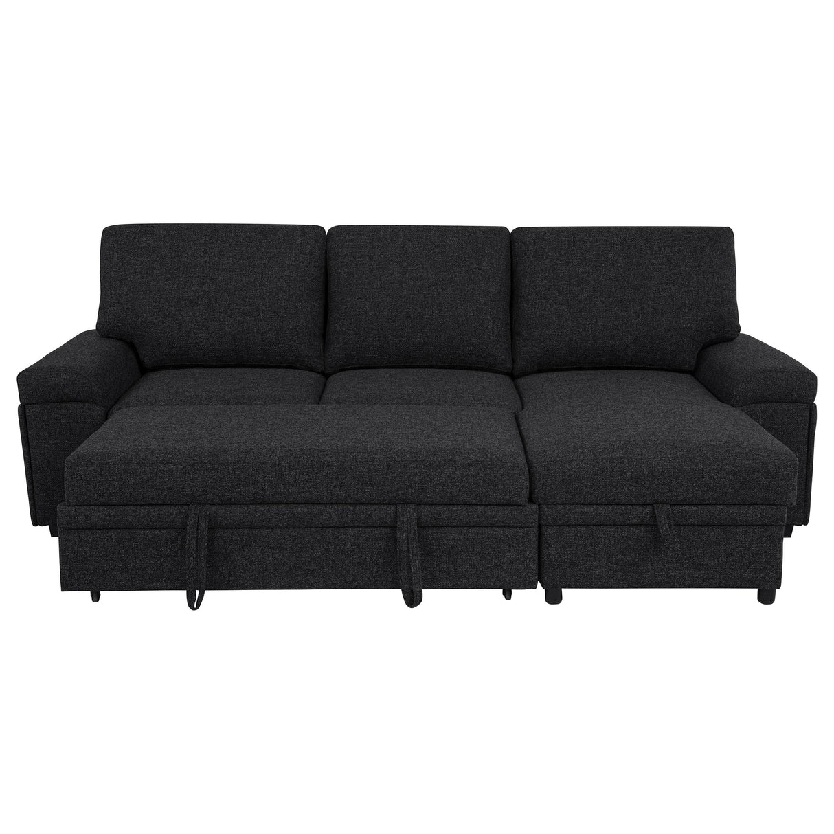 Demko Black Sleeper Sectional Sofa with Speaker and Storage Chaise from Coaster - Luna Furniture