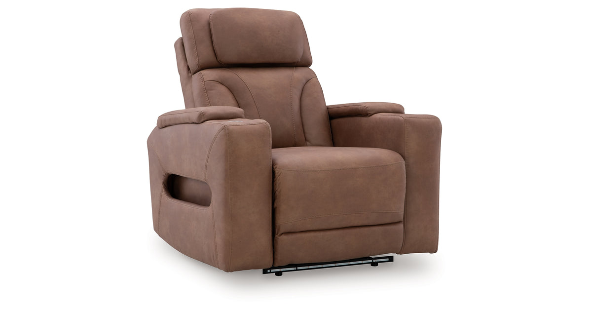 Clean-Slate Caramel Power Recliner from Ashley Furniture - Luna Furniture