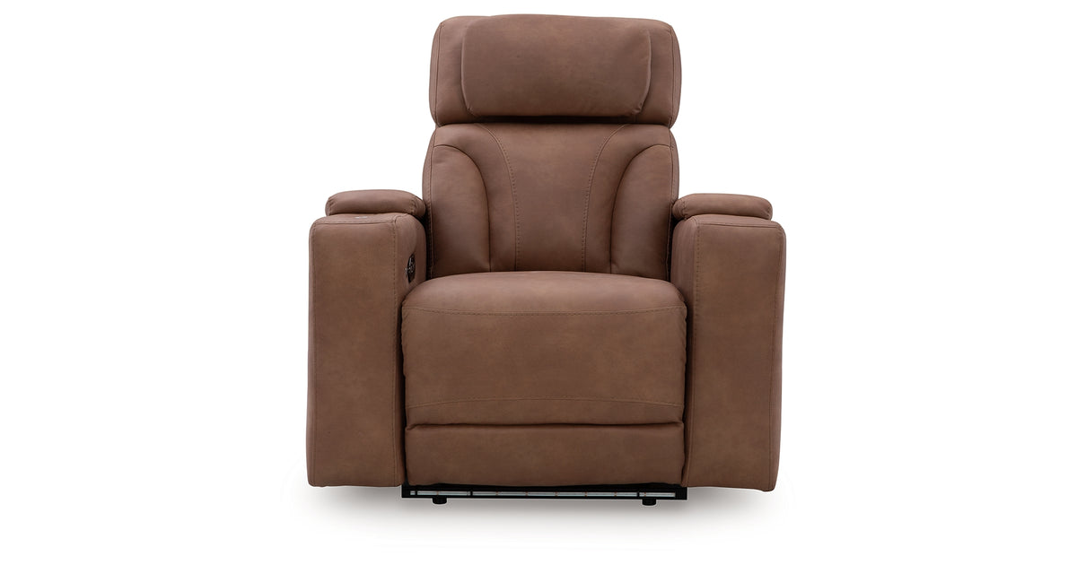 Clean-Slate Caramel Power Recliner from Ashley Furniture - Luna Furniture