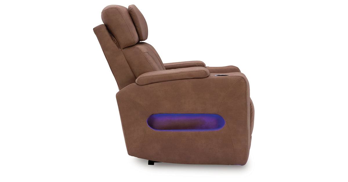 Clean-Slate Caramel Power Recliner from Ashley Furniture - Luna Furniture