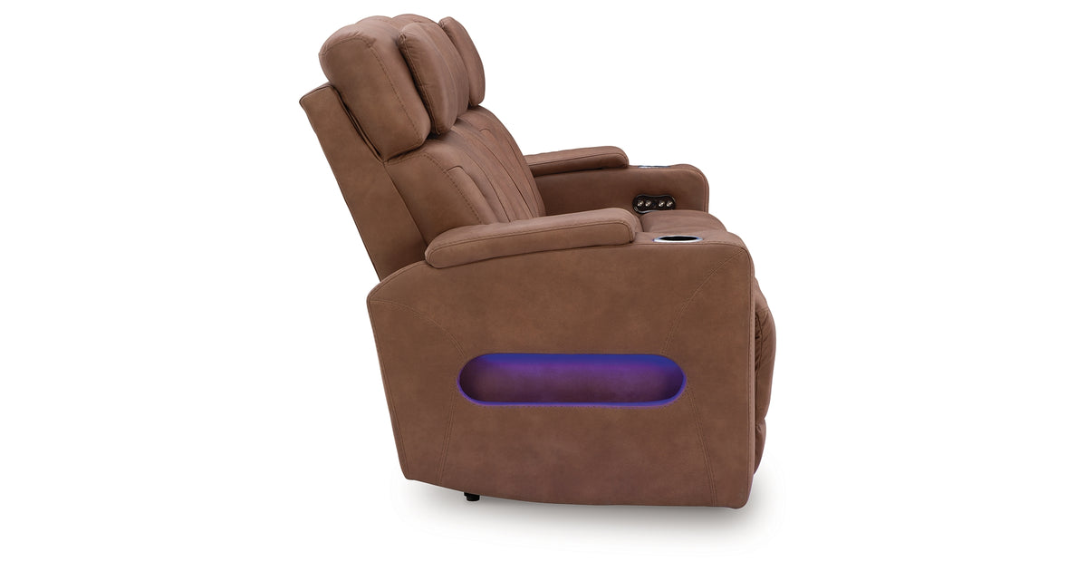 Clean-Slate Caramel Power Reclining Sofa from Ashley Furniture - Luna Furniture