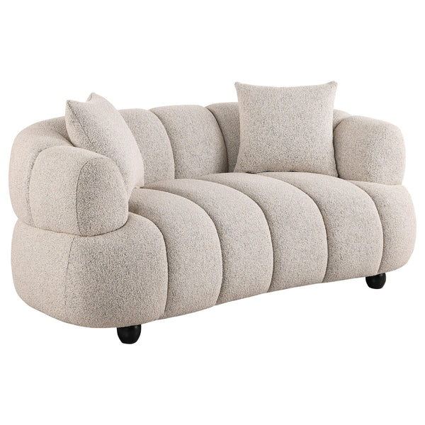 Whitney Pebble Channel Tufted Boucle Upholstered Loveseat