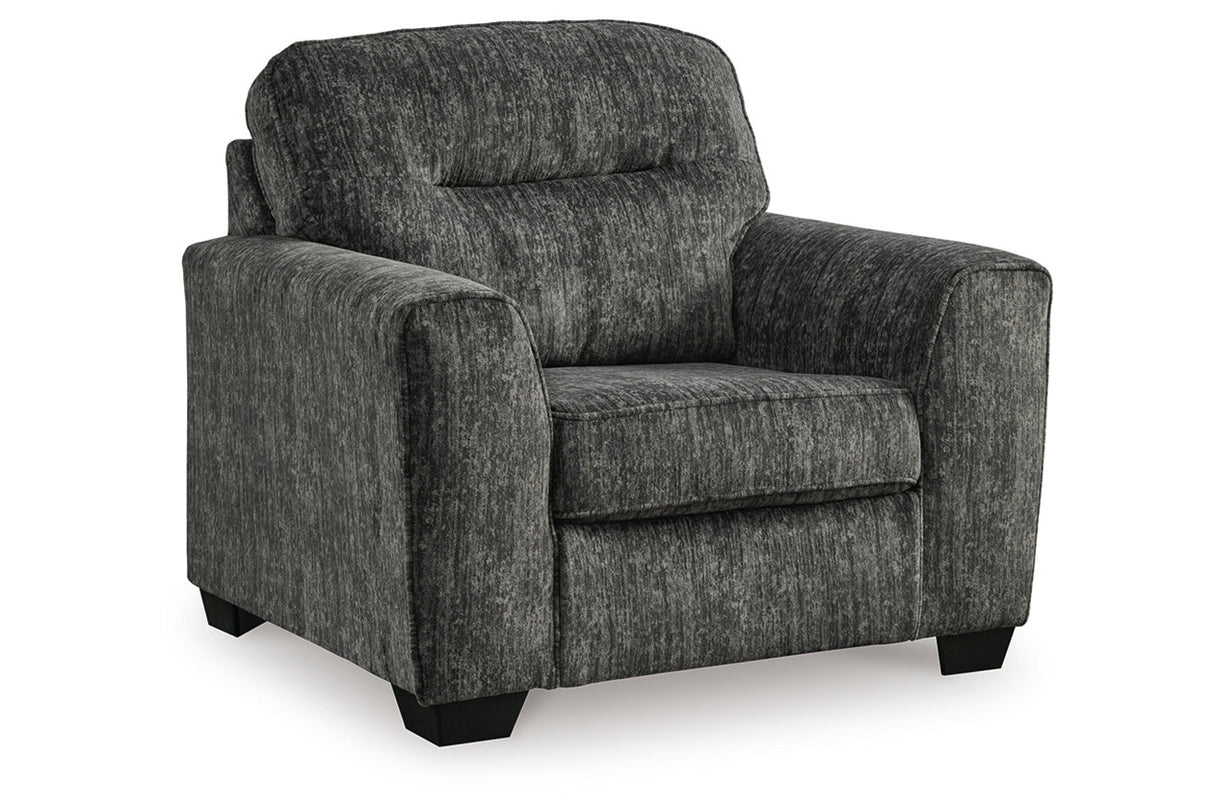 Lonoke Gunmetal Oversized Chair and Ottoman from Ashley - Luna Furniture