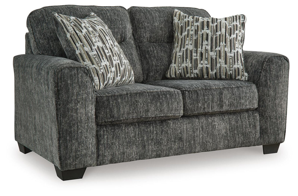 Lonoke Gunmetal Sofa, Loveseat and Oversized Chair from Ashley - Luna Furniture
