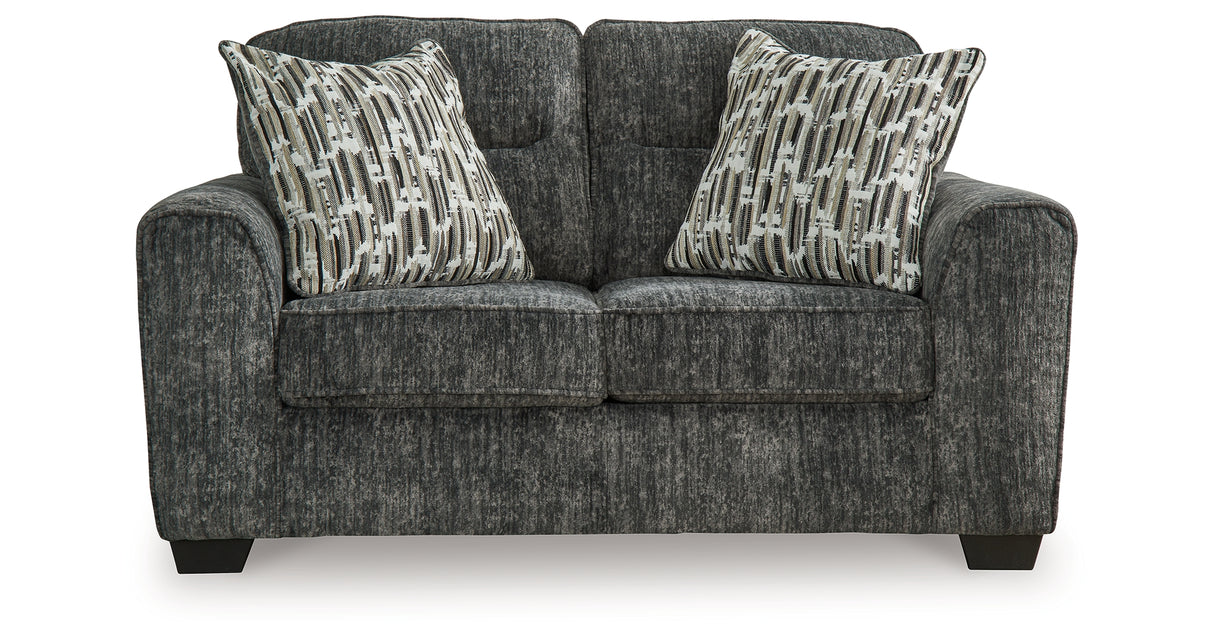 Lonoke Gunmetal 2 Loveseats and Chair from Ashley Furniture - Luna Furniture
