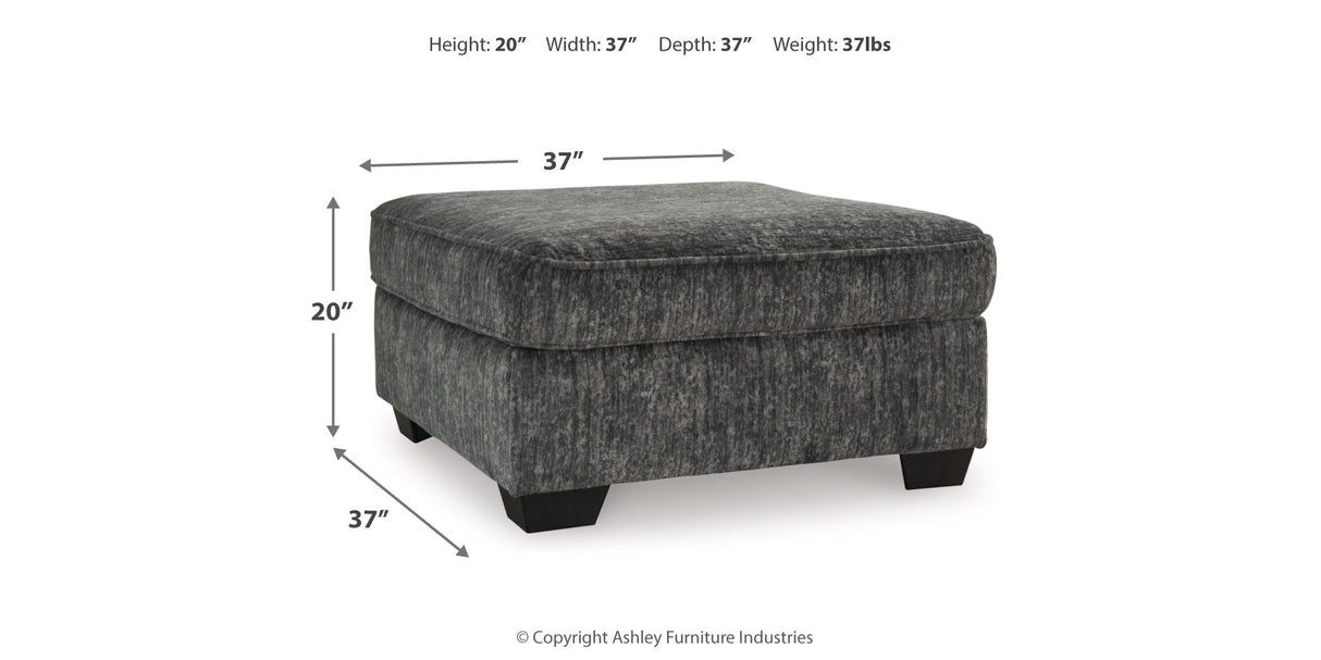 Lonoke Gunmetal 2-Piece Sectional with Ottoman from Ashley - Luna Furniture