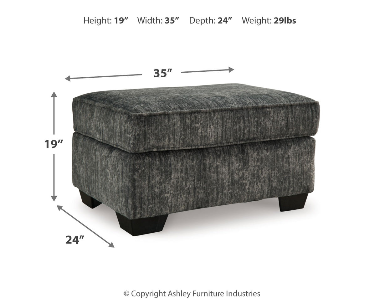 Lonoke Gunmetal Oversized Chair and Ottoman from Ashley Furniture - Luna Furniture