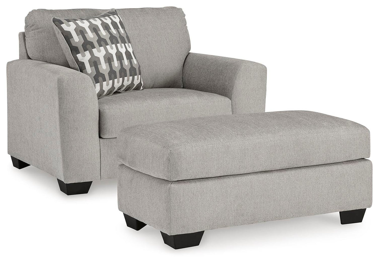 Avenal Park Chair and Ottoman in Flannel from Ashley - Luna Furniture