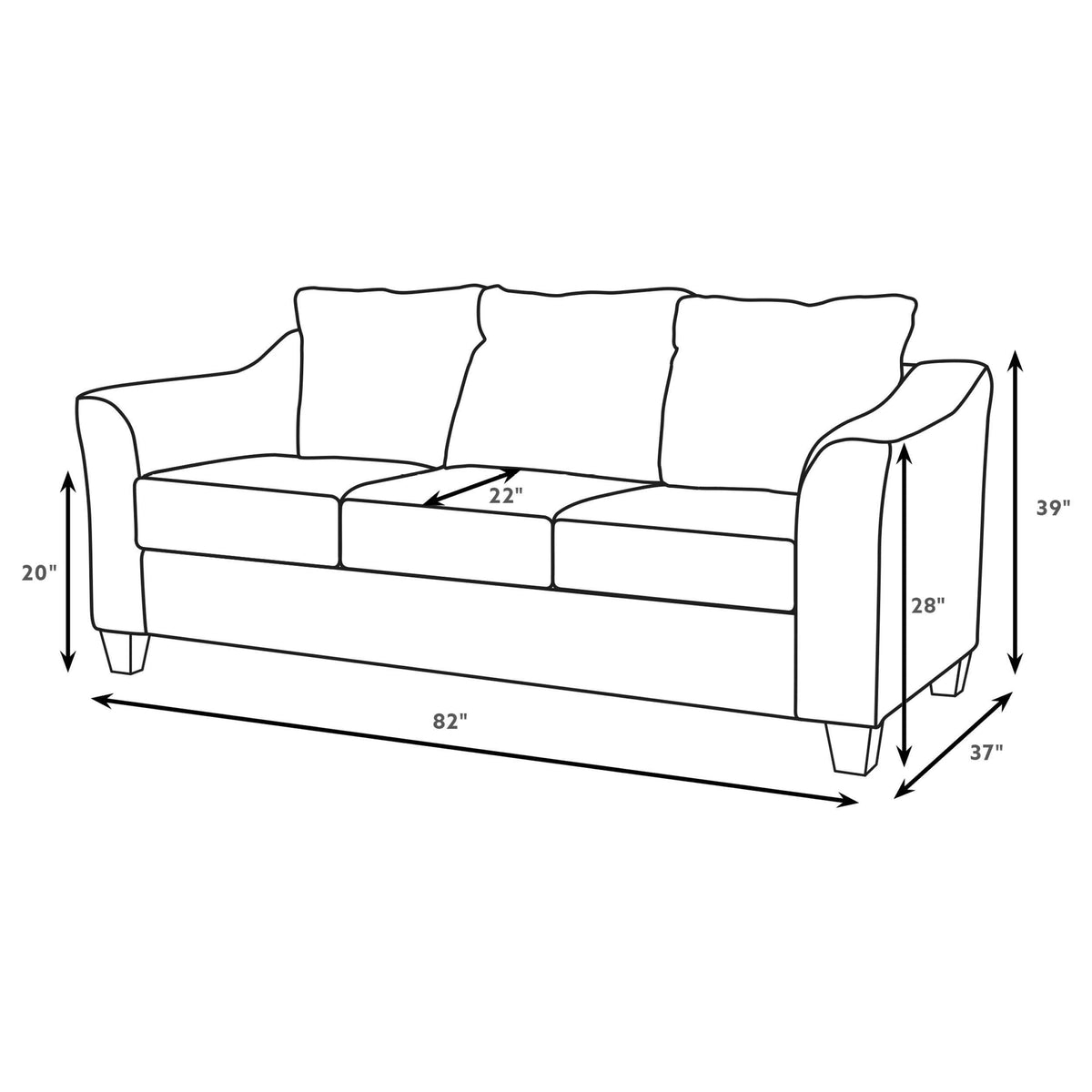 Salizar Sand Upholstered 2-Piece Track Arm Fabric Sofa Set from Coaster - Luna Furniture