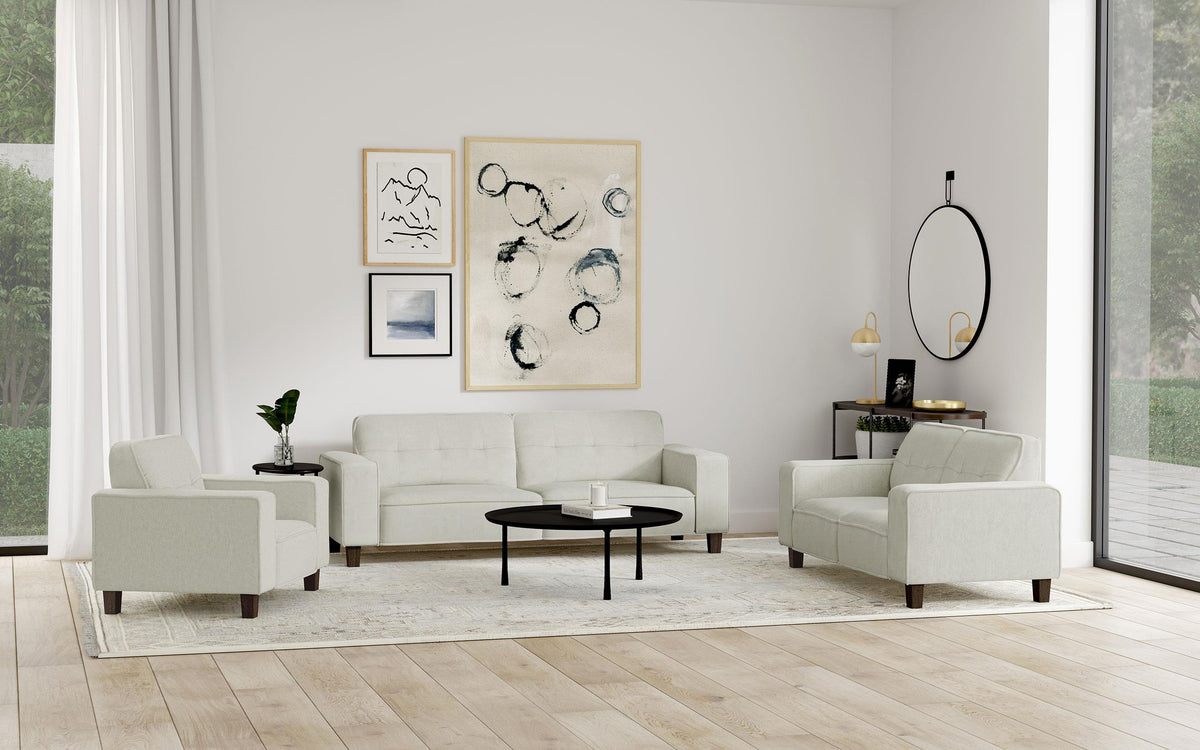 Deerhurst Beige Upholstered Tufted Track Arm Loveseat from Coaster - Luna Furniture
