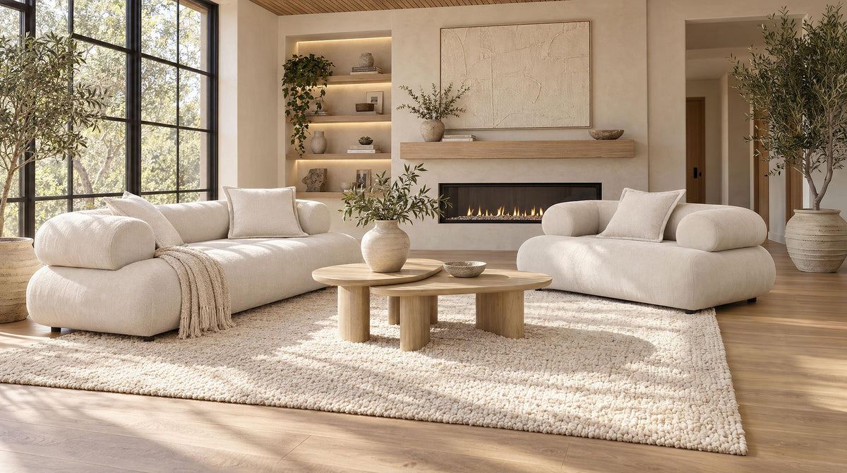 Eskola Ivory 2-Piece Chenille Sofa and Accent Chair Set from Coaster - Luna Furniture