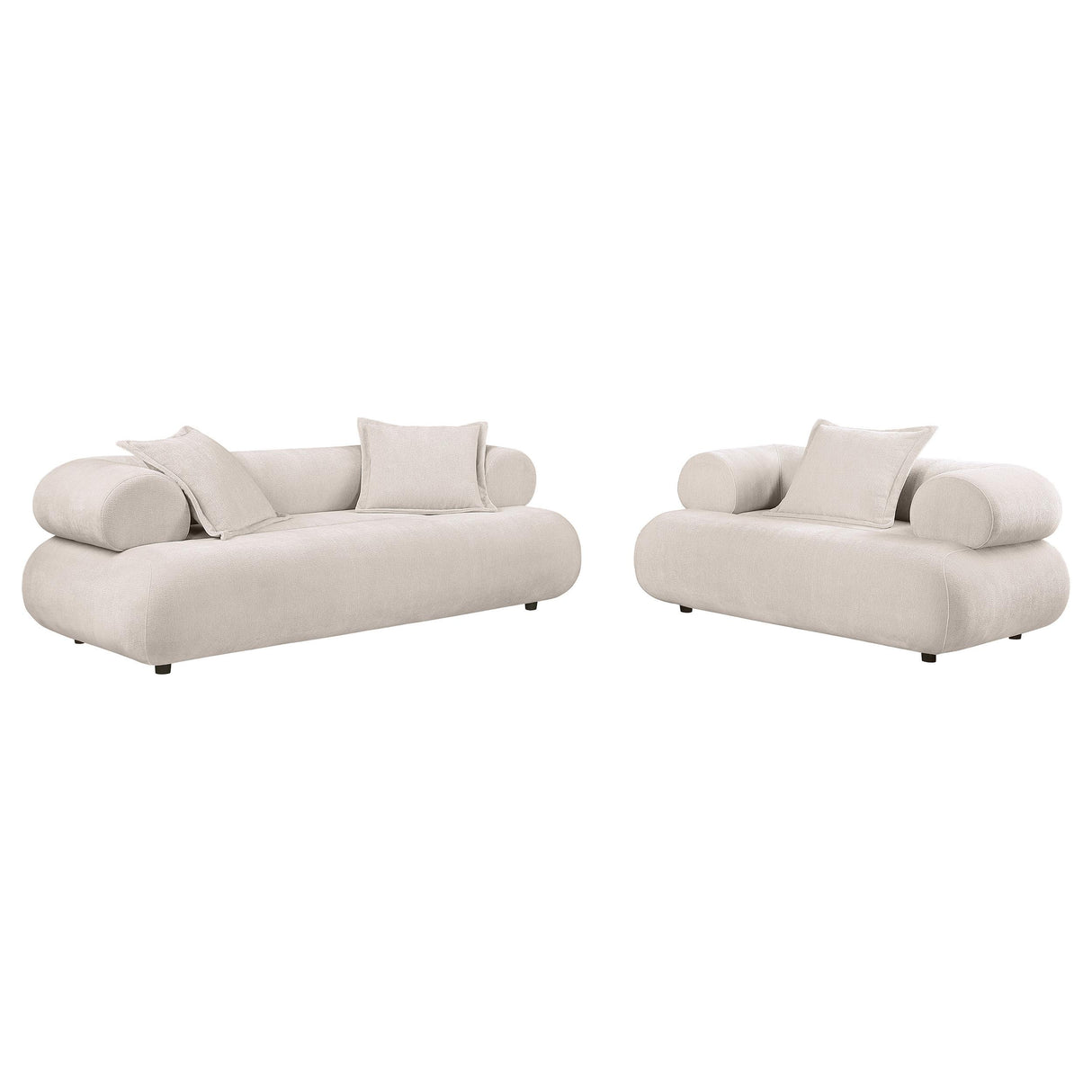 Eskola Ivory 2-Piece Chenille Sofa and Accent Chair Set