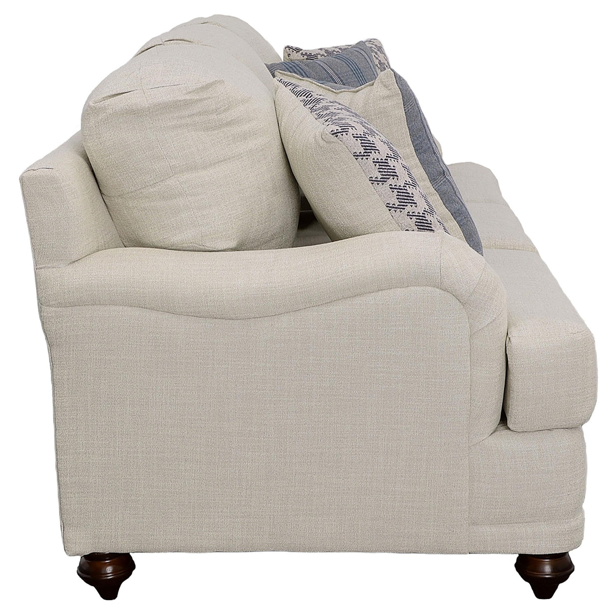 Glenn Light Gray 2-Piece Recessed Arms Living Room Set from Coaster - Luna Furniture
