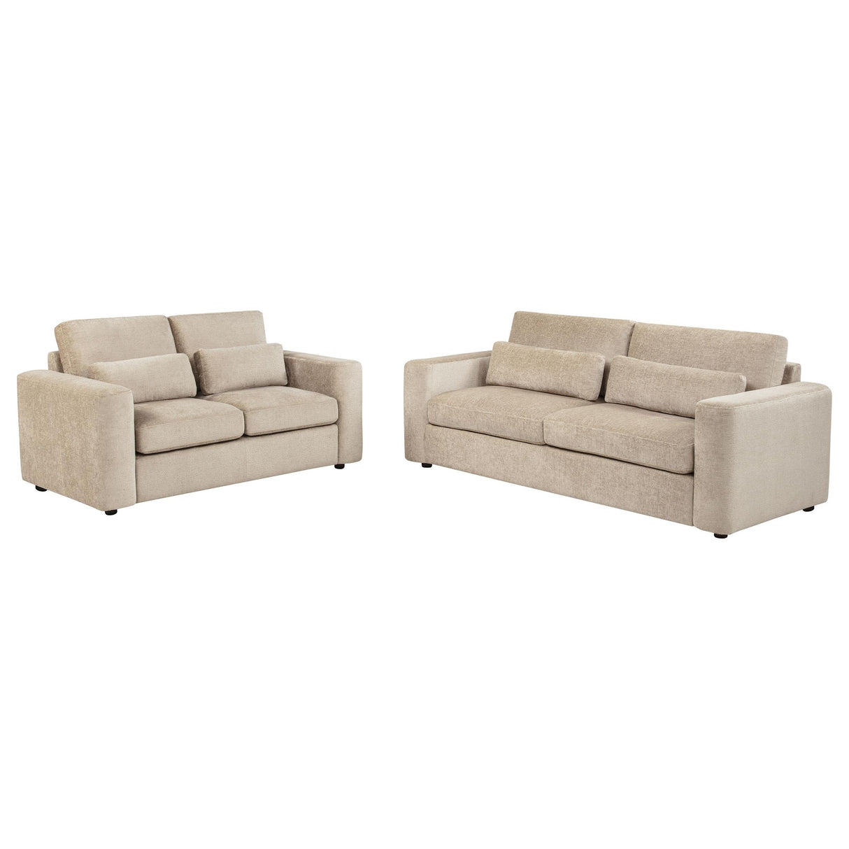 Amador Camel 2-Piece Chenille Upholstered Track Arm Living Room Set from Coaster - Luna Furniture