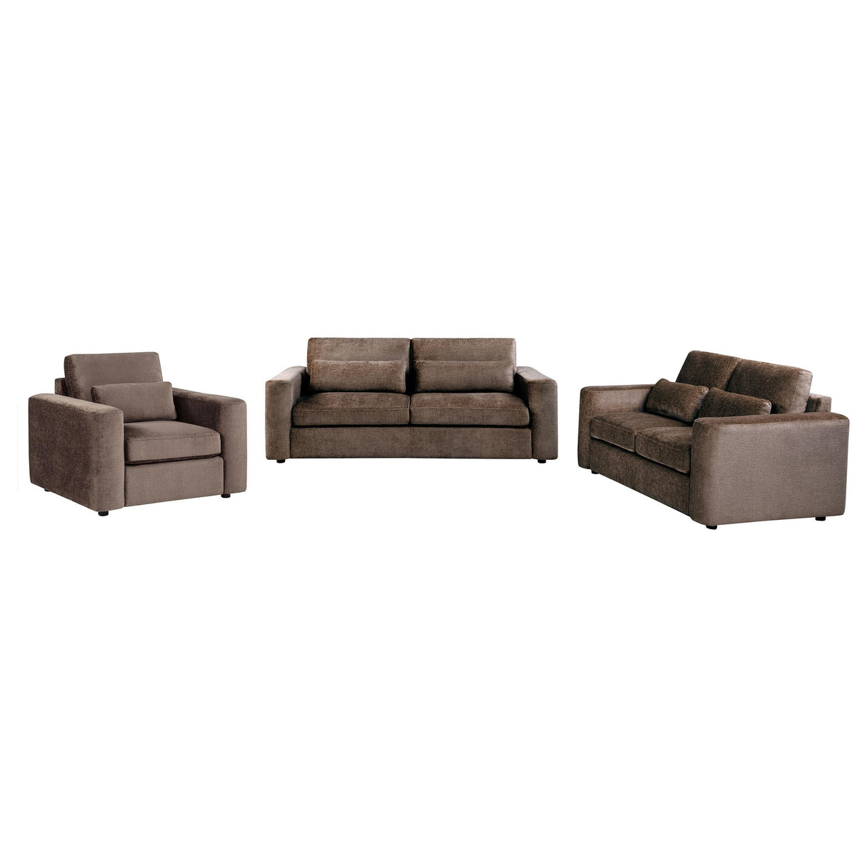Amador Chocolate Chenille Upholstered Track Arm Living Room Set from Coaster - Luna Furniture
