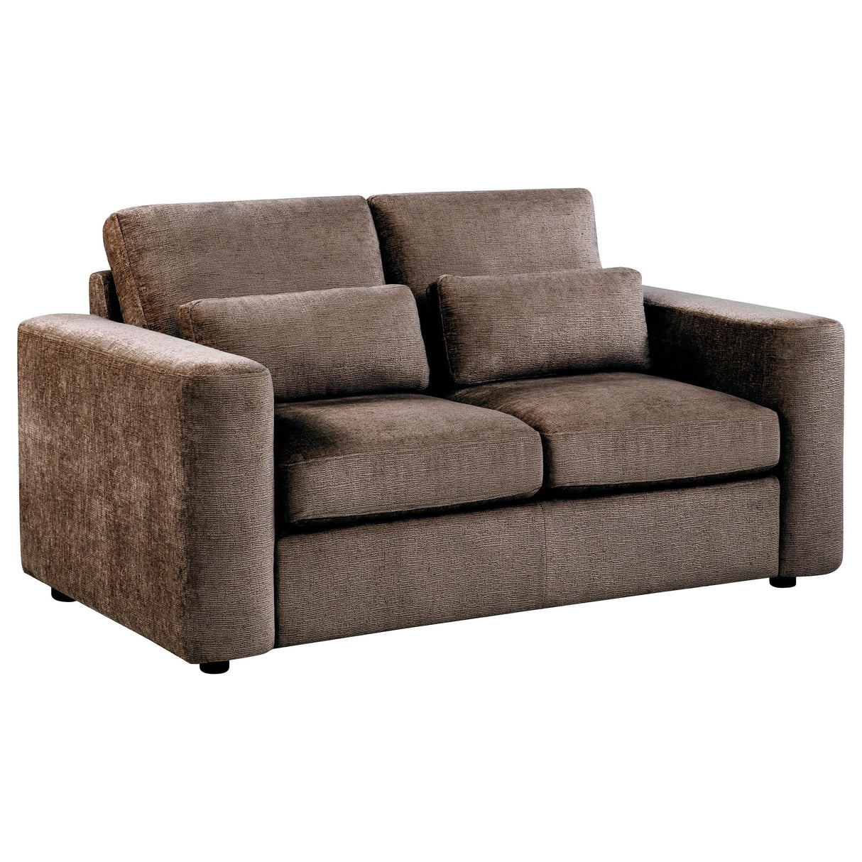 Amador Chocolate Chenille Upholstered Track Arm Living Room Set from Coaster - Luna Furniture