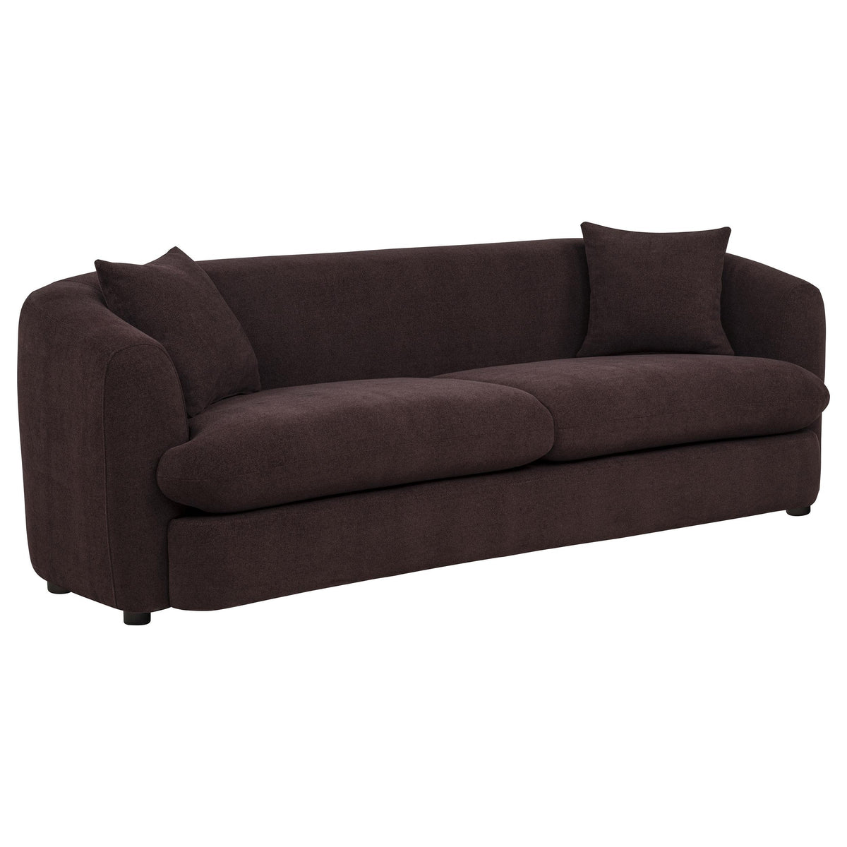 Delroy Aubergine Polyester Upholstery 3-Piece Stationary Sofa Set