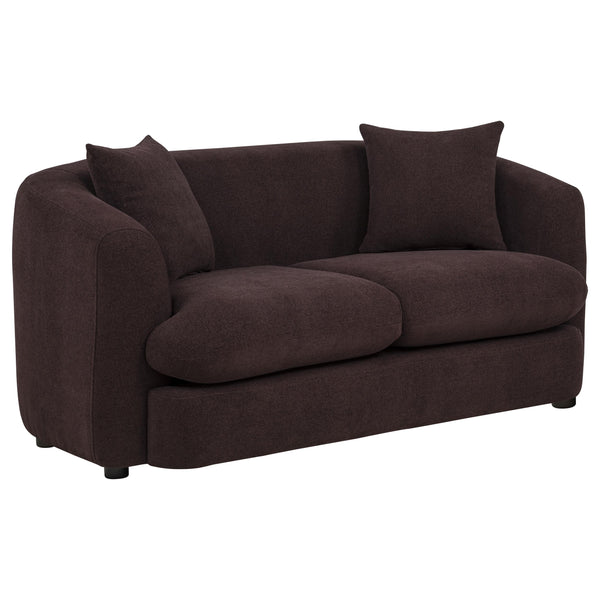 Delroy Aubergine Polyester Upholstery 2-Seat Stationary Loveseat