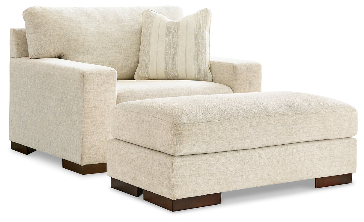 Maggie Birch Oversized Chair and Ottoman from Ashley - Luna Furniture