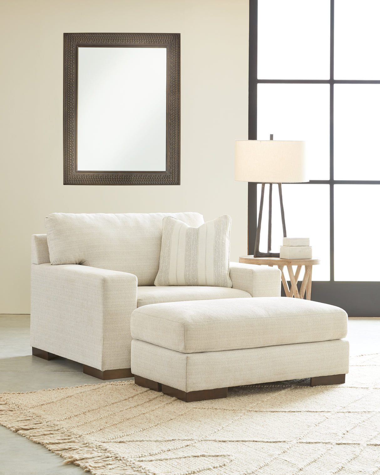 Maggie Birch Oversized Chair and Ottoman from Ashley - Luna Furniture