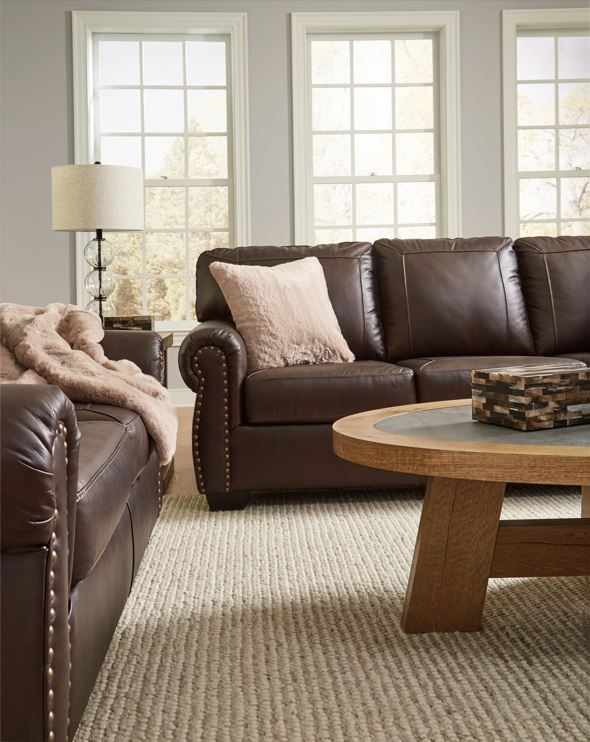 Colleton Dark Brown Sofa and Loveseat from Ashley Furniture - Luna Furniture
