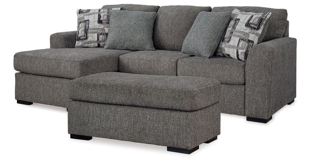 Gardiner Pewter Sofa Chaise and Ottoman from Ashley Furniture - Luna Furniture