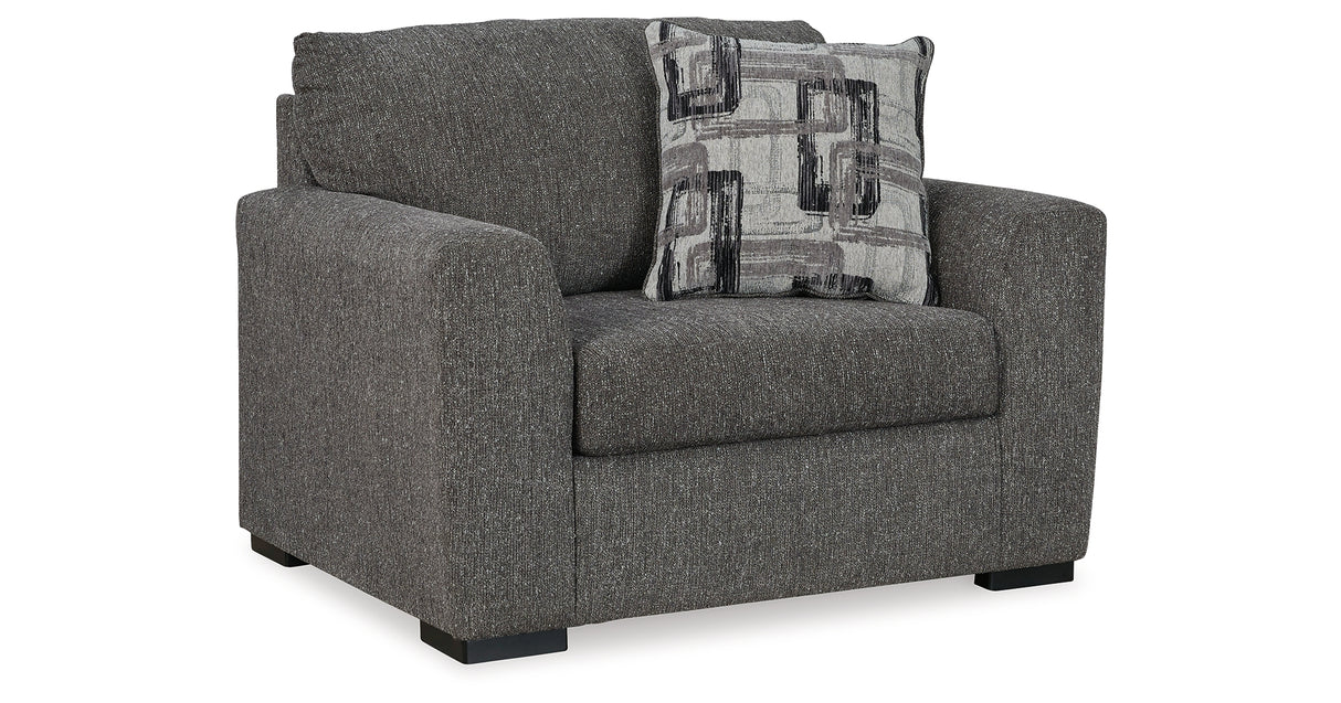 Gardiner Chair and Ottoman in Pewter from Ashley Furniture - Luna Furniture