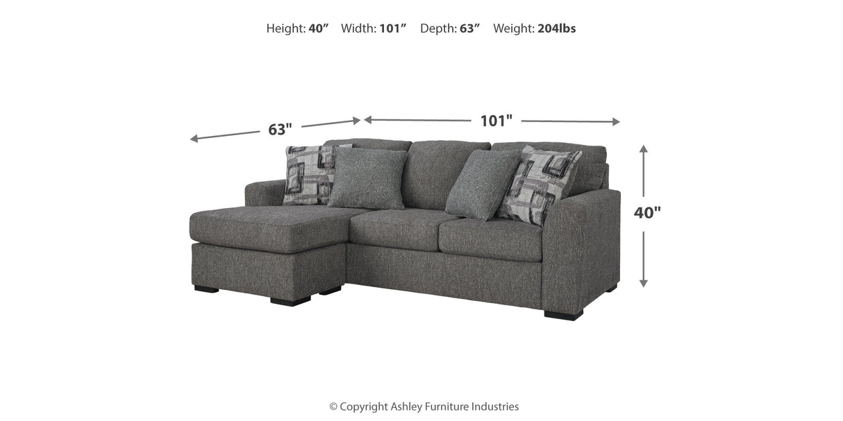 Gardiner Pewter Sofa Chaise and Ottoman from Ashley Furniture - Luna Furniture