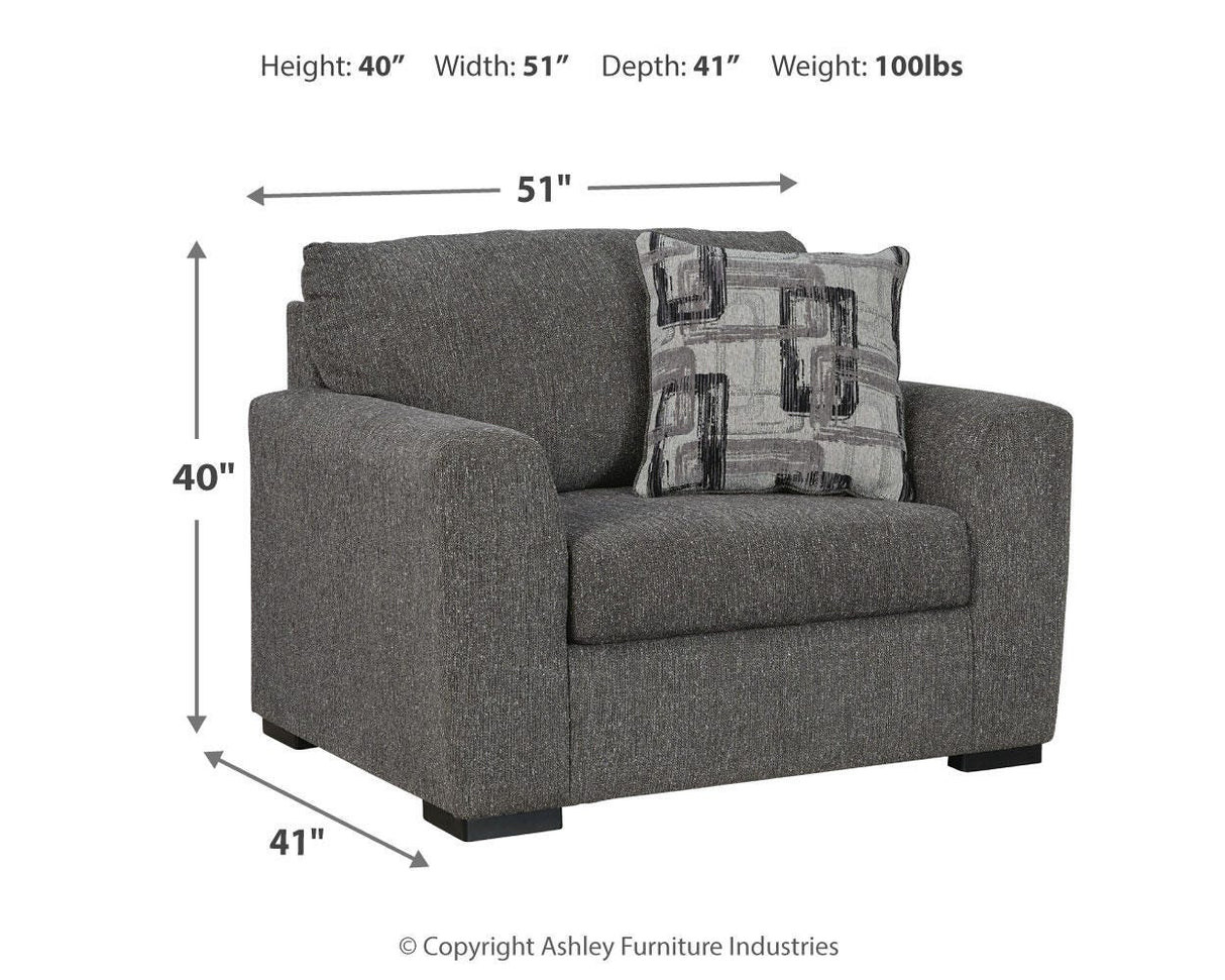 Gardiner Pewter Oversized Chair and Ottoman from Ashley Furniture - Luna Furniture