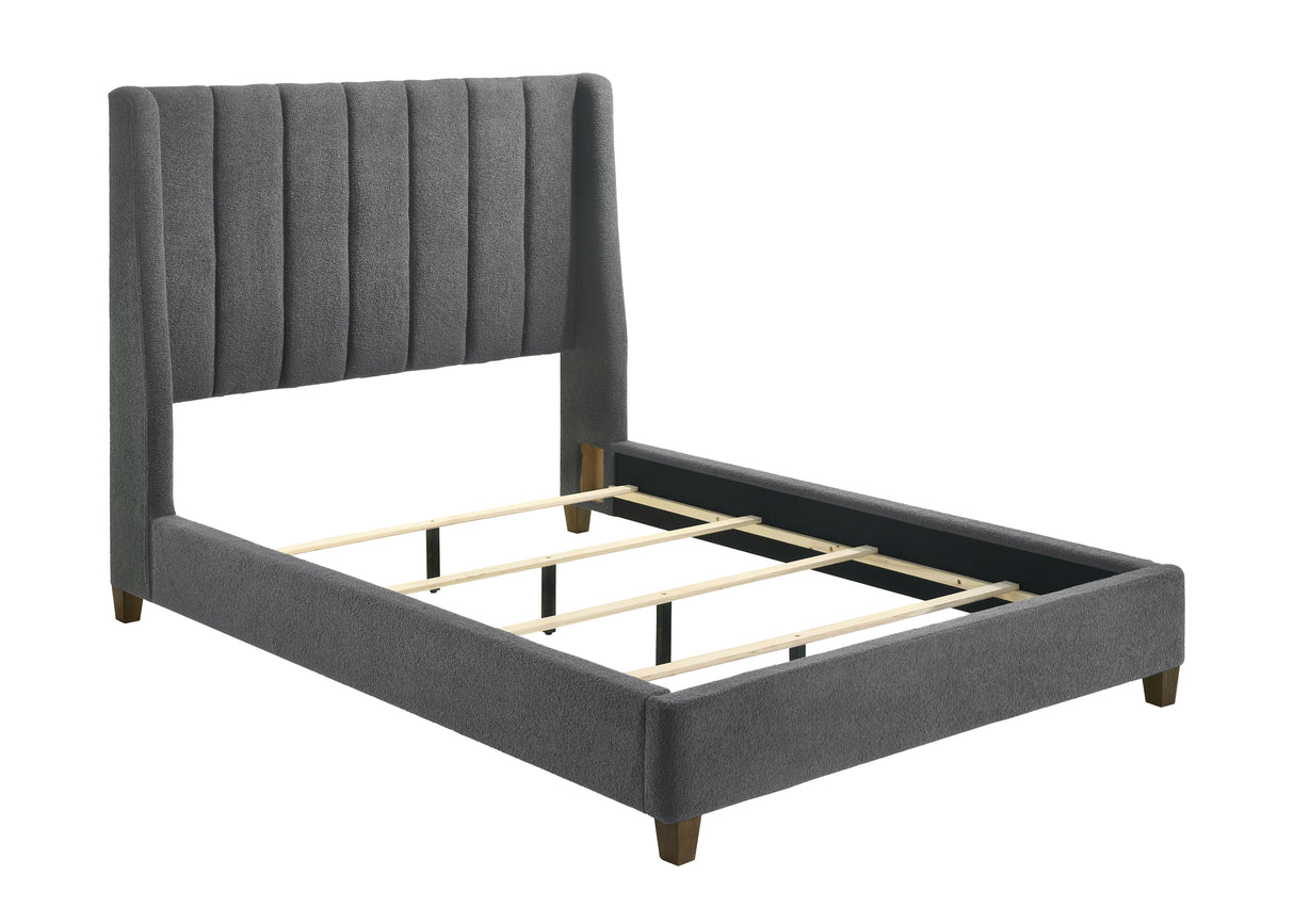 Agnes Charcoal Boucle Queen Upholstered Bed