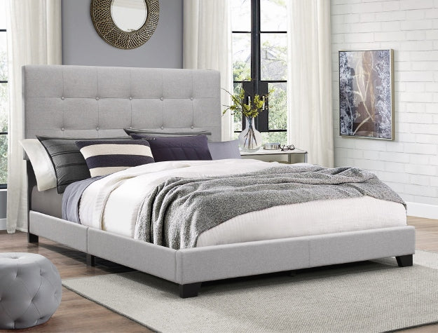 Florence Gray Queen Upholstered Bed from Crown Mark - Luna Furniture