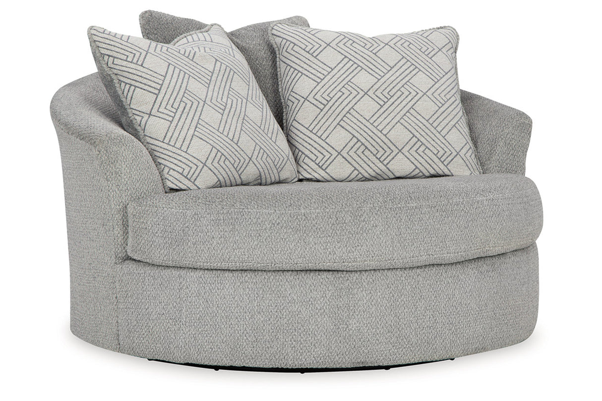 Casselbury Cement Oversized Swivel Chair and Ottoman from Ashley Furniture - Luna Furniture