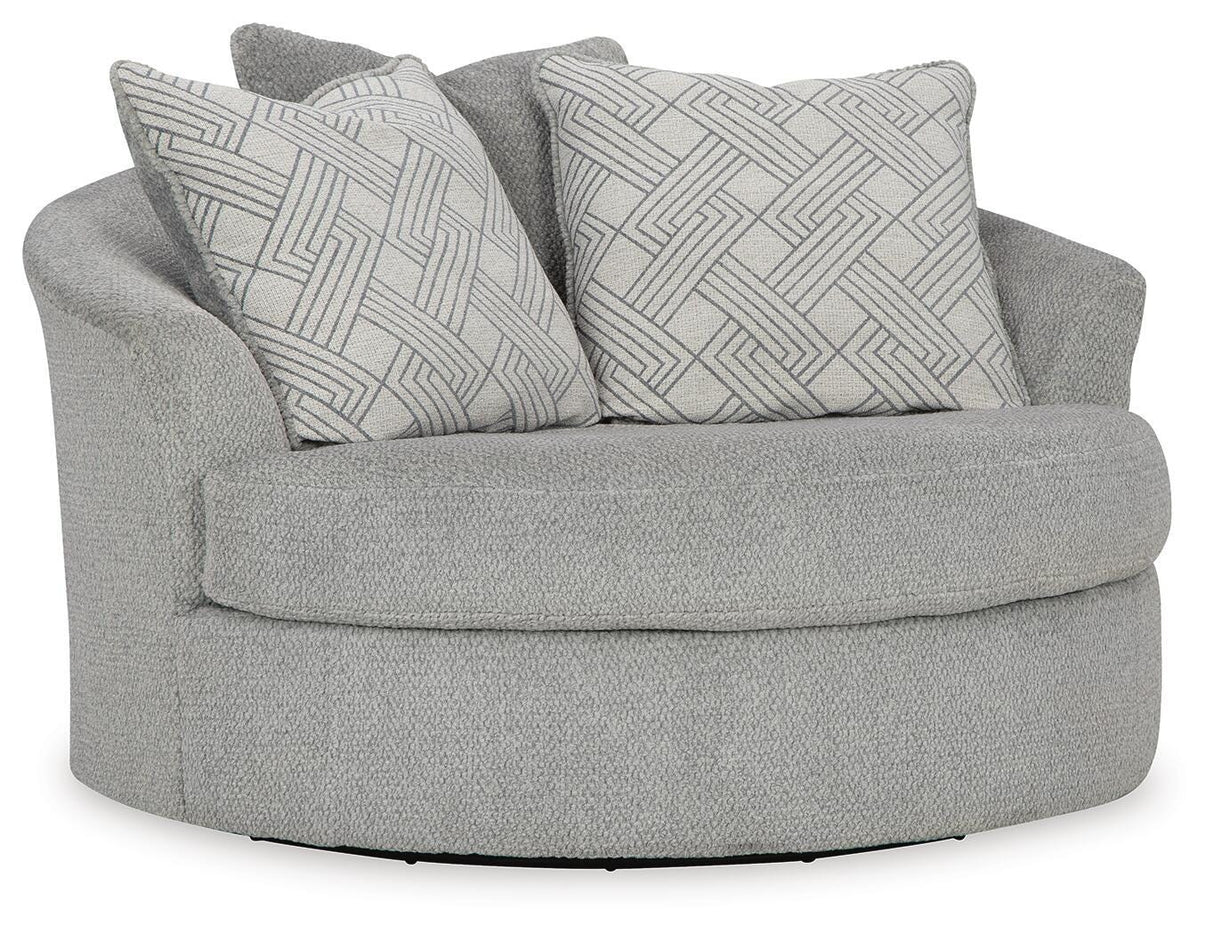 Casselbury Cement Oversized Swivel Chair and Ottoman from Ashley Furniture - Luna Furniture