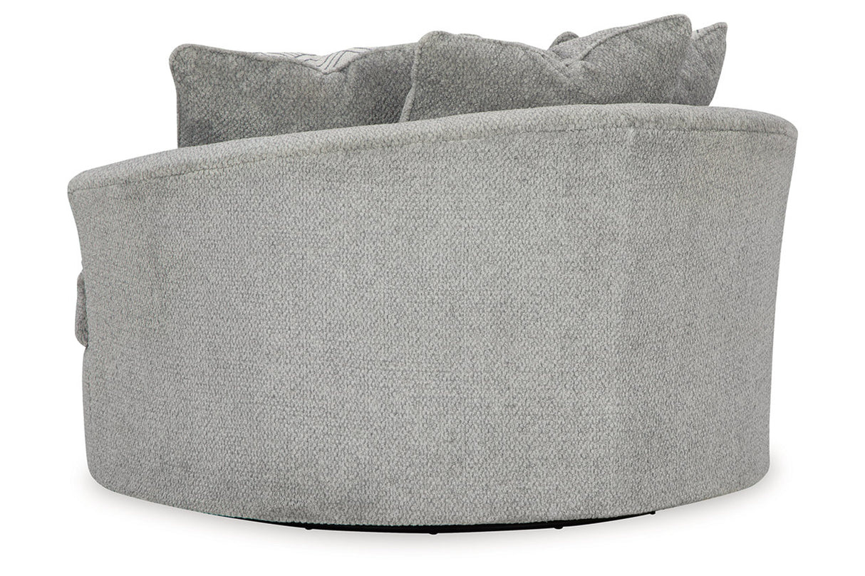 Casselbury Cement Oversized Swivel Chair and Ottoman from Ashley Furniture - Luna Furniture