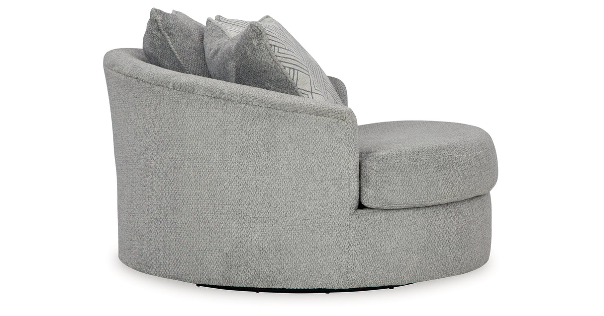 Casselbury Cement Oversized Swivel Chair and Ottoman from Ashley Furniture - Luna Furniture