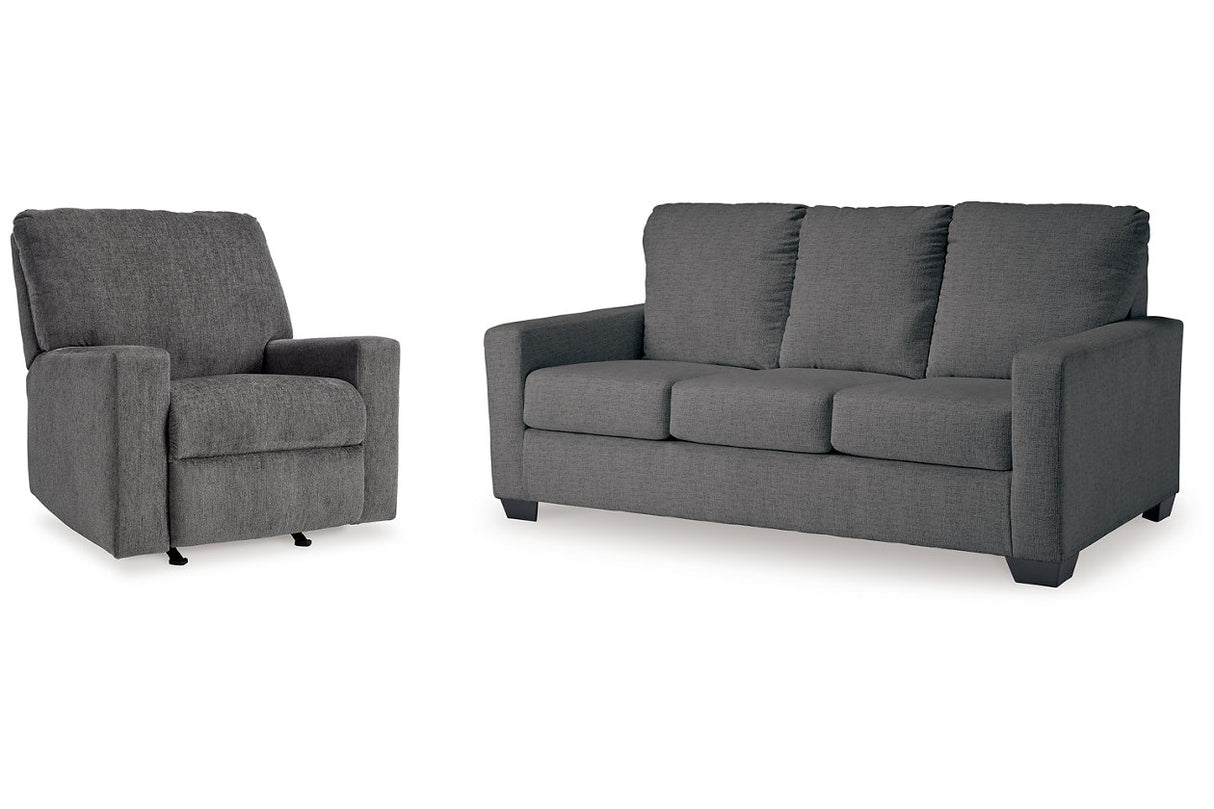 Rannis Pewter Full Sofa Sleeper and Recliner from Ashley - Luna Furniture