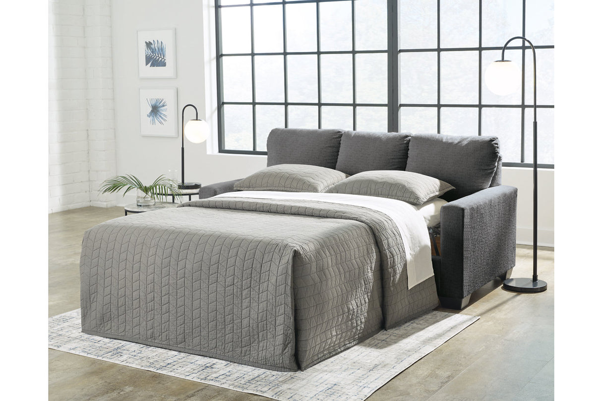 Rannis Pewter Full Sofa Sleeper and Recliner from Ashley - Luna Furniture