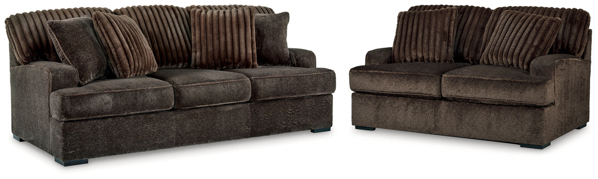 Aylesworth Chocolate Sofa & Loveseat from Ashley - Luna Furniture