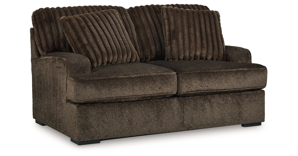 Aylesworth Chocolate Loveseat from Ashley Furniture - Luna Furniture