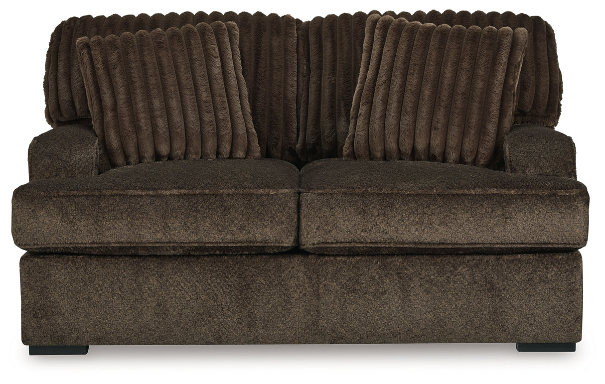 Aylesworth Chocolate Sofa, Loveseat, Chair and Ottoman from Ashley - Luna Furniture