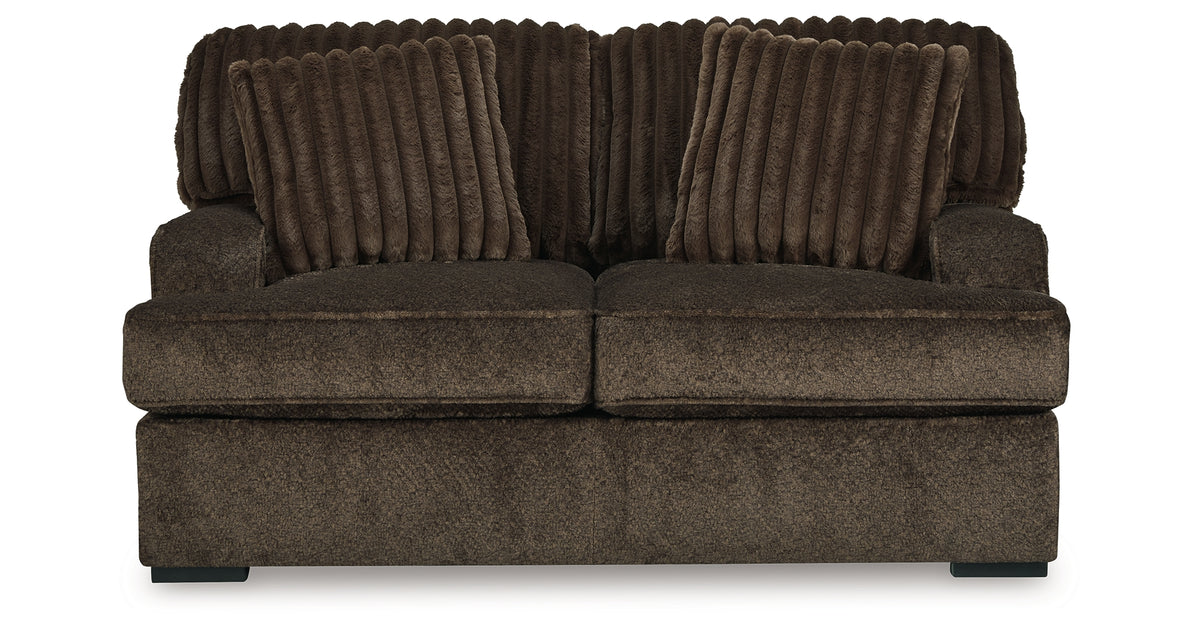 Aylesworth Chocolate Loveseat from Ashley Furniture - Luna Furniture