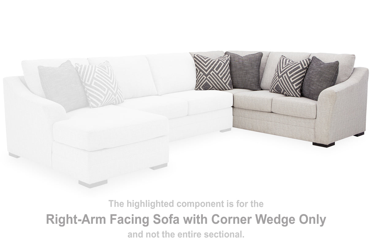 Koralynn Stone Right-Arm Facing Sofa with Corner Wedge from Ashley Furniture - Luna Furniture