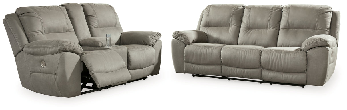 Next-Gen Gaucho Putty Power Reclining Sofa and Loveseat from Ashley Furniture - Luna Furniture