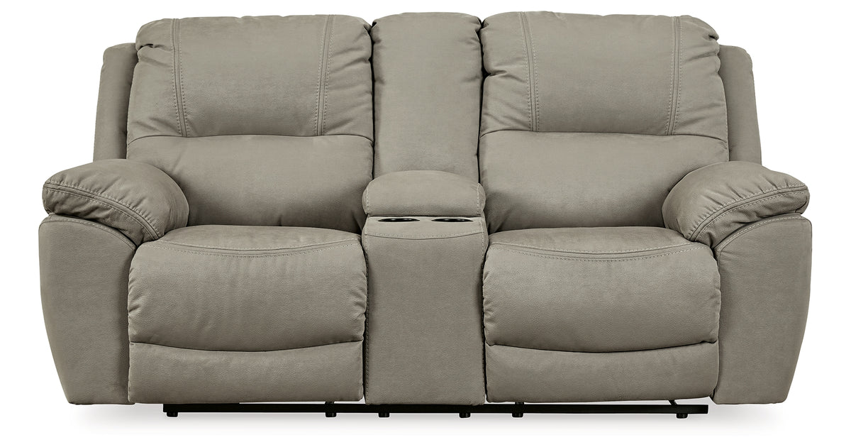 Next-Gen Gaucho Putty Power Reclining Loveseat with Console from Ashley Furniture - Luna Furniture